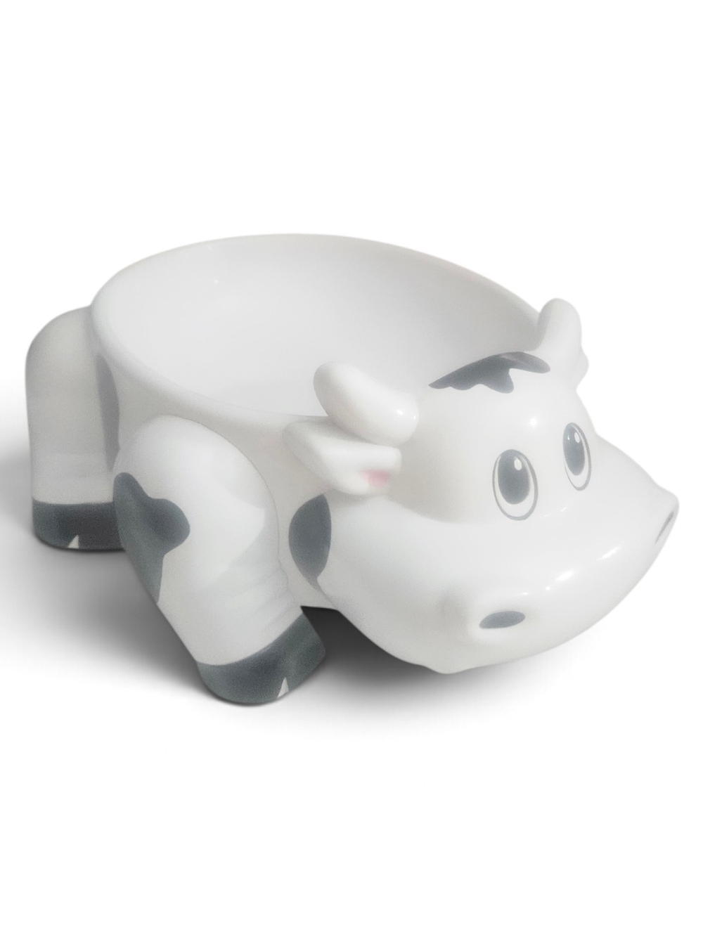 Vintage Cow Mooing Snack Dish White Black Farmhouse Decor